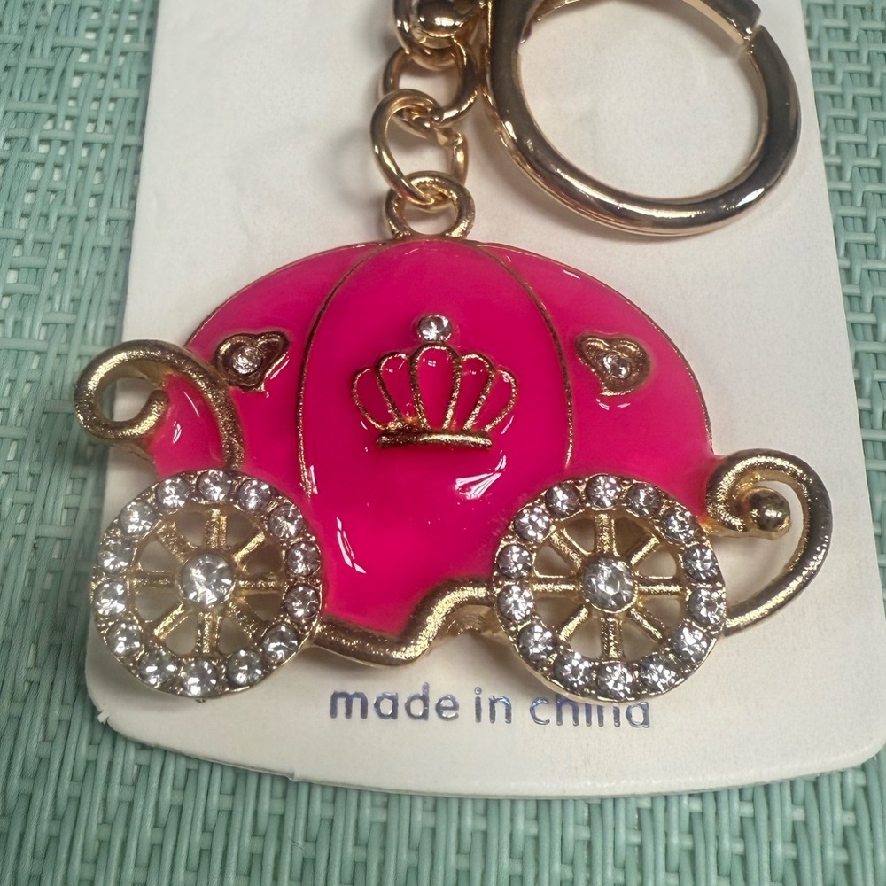 Pink Carriage Keychain NWT